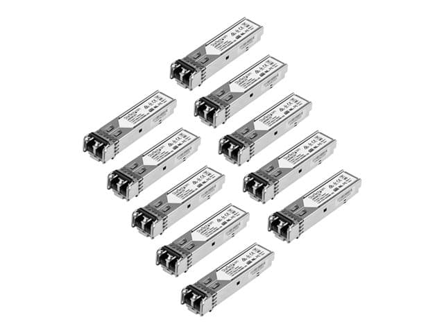 STARTECH.COM - Startech 10 pack HPE J4858C Compatible SFP Module, 1000BASE-SX, 1GbE Multi Mode (MMF) Fiber Optic Transceiver, 1 Gigabit Ethernet SFP, LC Connector, 550m, 850nm, DDM, HPE 1400, 1700, 1820 - Lifetime Warranty (J4858C10PKST)