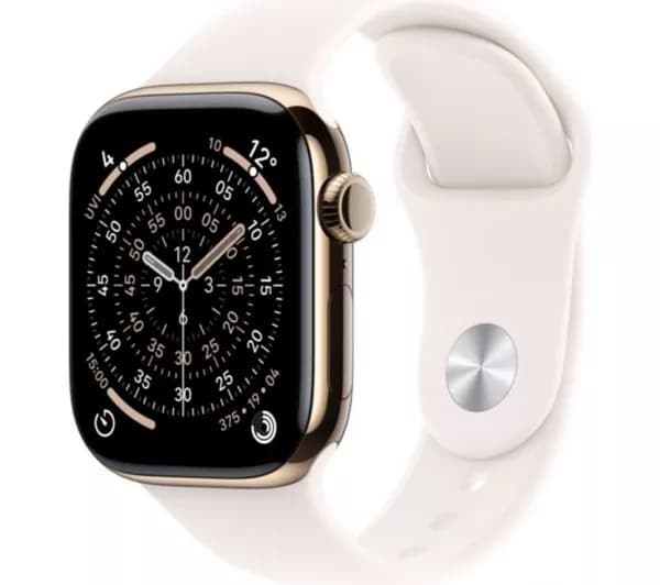 APPLE Watch Series 11 Cellular - 42 mm Gold Titanium Case with Light Blush Sport Band, M/L