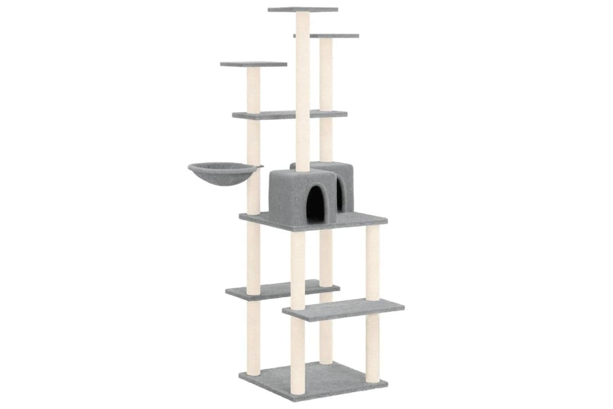 Vidaxl Cat Tree With Sisal Scratching Posts Light Grey 167 Cm