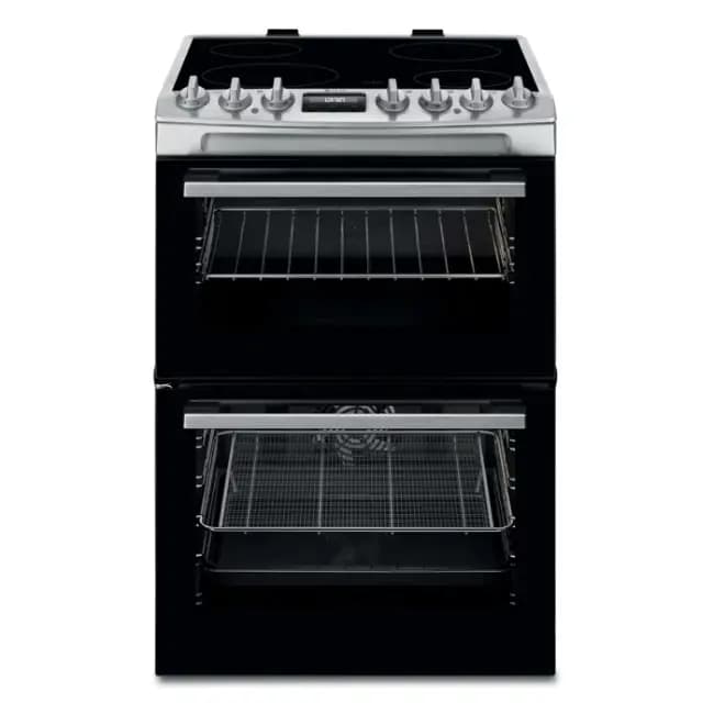 Electrolux 600 SteamBake Cooker with Ceramic Hob & Double Oven - Black and Silver | LKR655210X