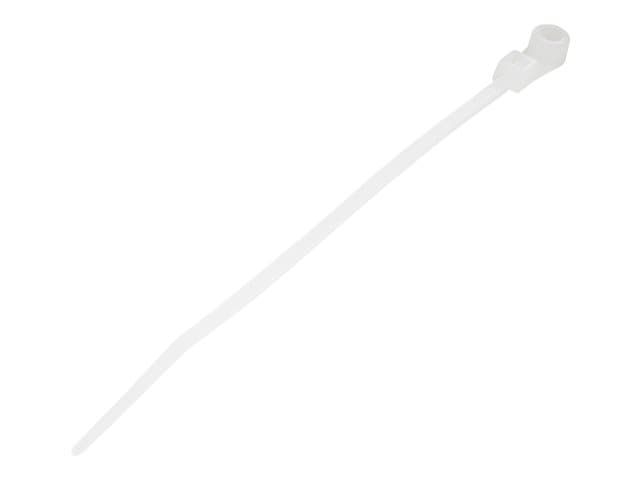 STARTECH.COM - Startech 10cm(4") Cable Ties with Mounting Hole, 2mm(1/16") wide, 24mm(7/8") Bundle Dia. 8kg(18lb) Tensile Strength, Nylon 66 Self Locking Ties with Screw Hole, UL Listed, 100 Pack - UL94 V-2 Rated - TAA (CBMZTS10N4) - cable tie - TAA Compliant