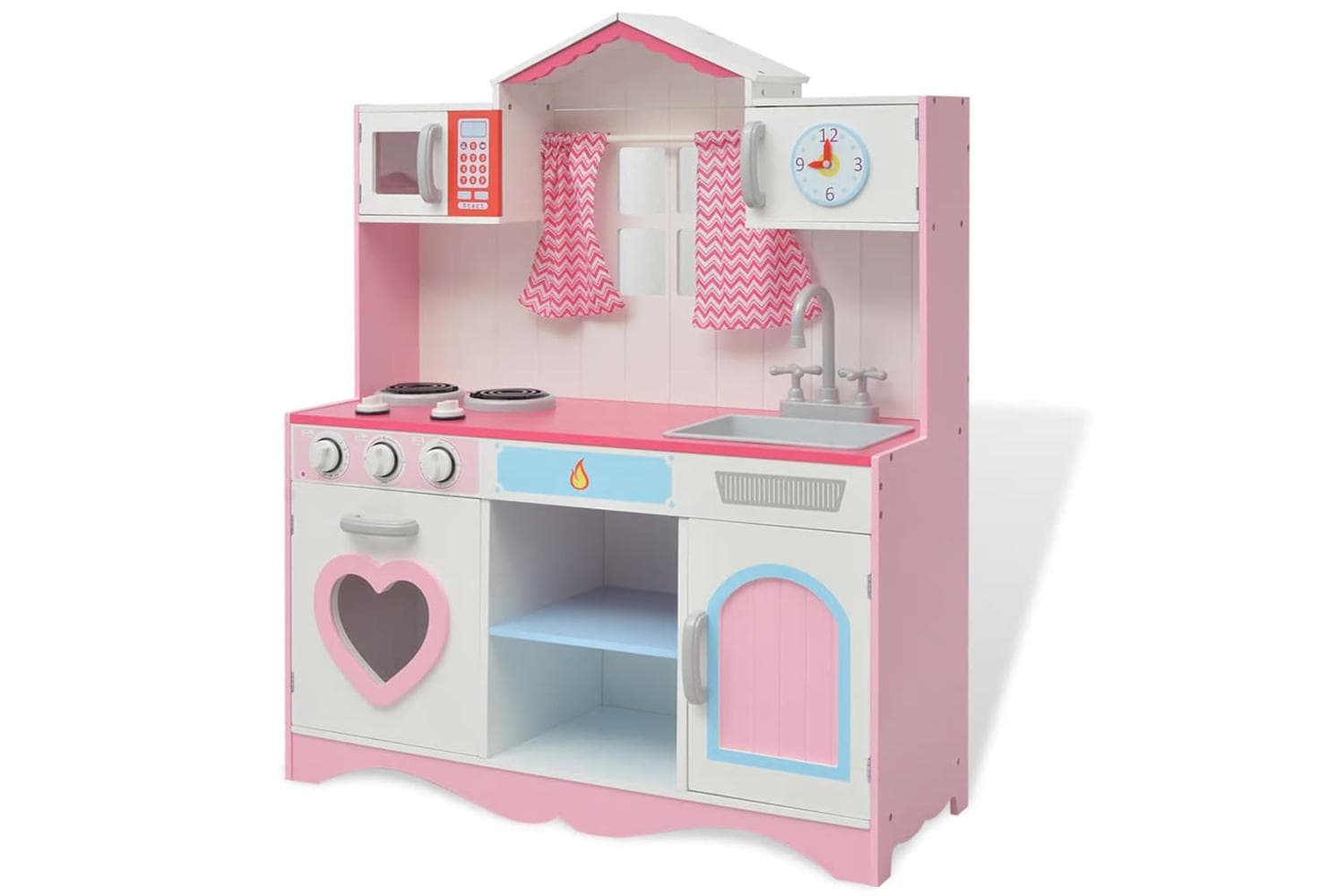 Vidaxl Toy Kitchen Wood 82x30x100 Cm Pink And White