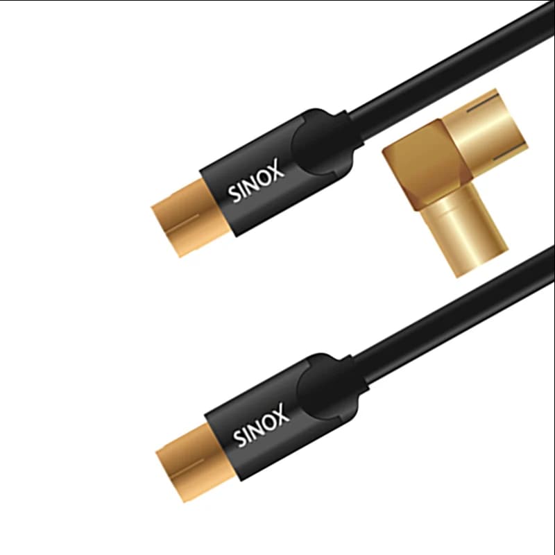 Sinox 1.5M SHD Ultra Antenna Cable with 90° Coax Adaptor - Black | SHD3862