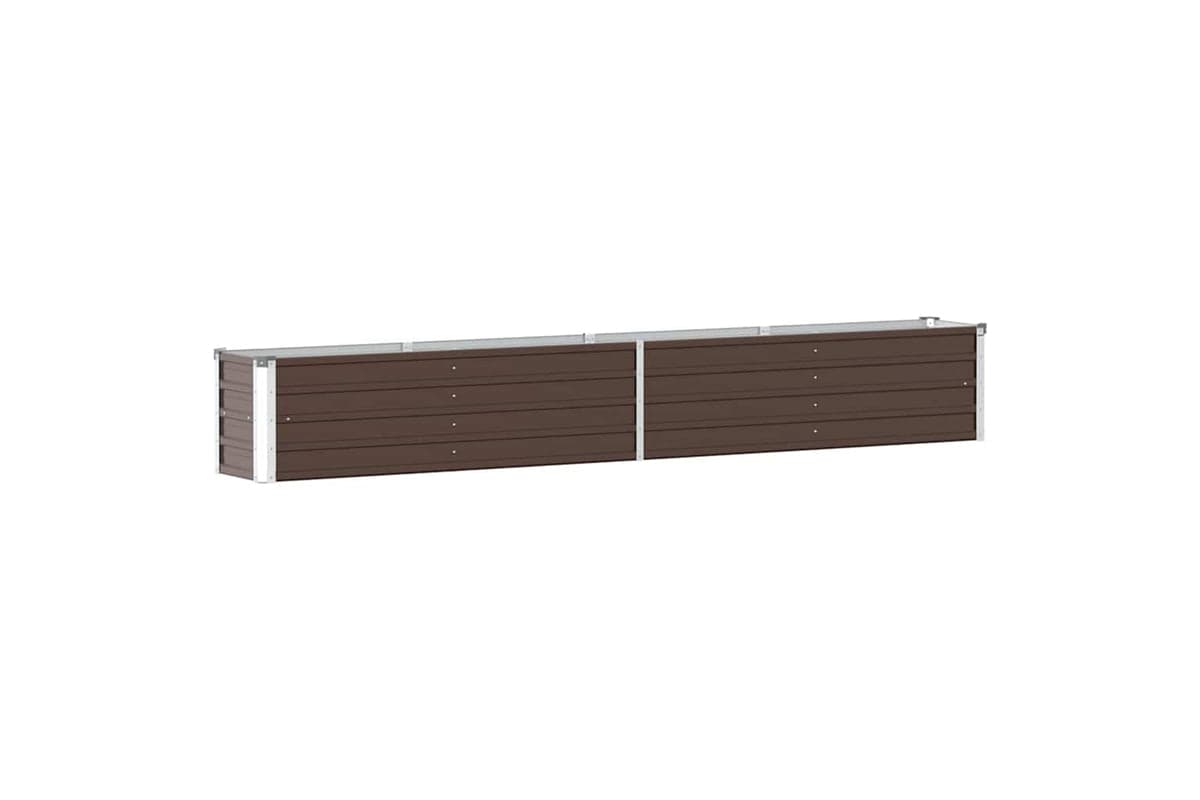 vidaXL 47054 Garden Raised Bed Galvanised Steel 320x40x45cm Brown