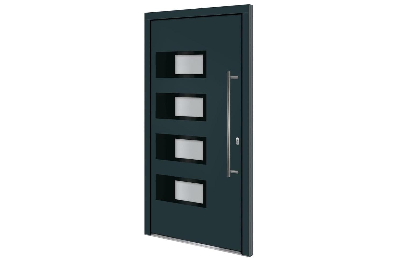 vidaXL 3157068 Front Door Anthracite 100x200cm Aluminium And Pvc