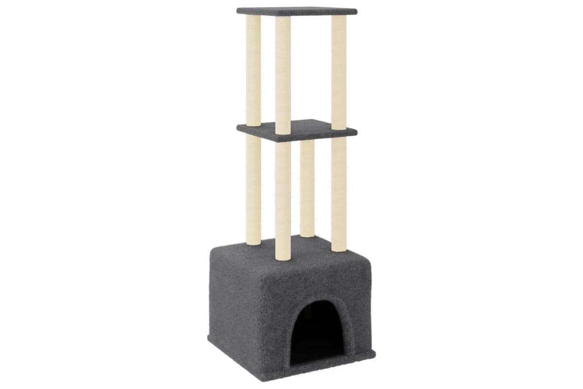 Cat Tree With Sisal Scratching Posts Dark Grey 1335 Cm