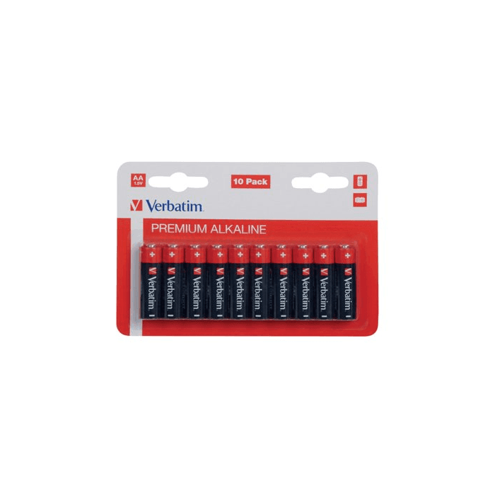 Verbatim 49875, AA Alkaline Batteries - 10 Pack