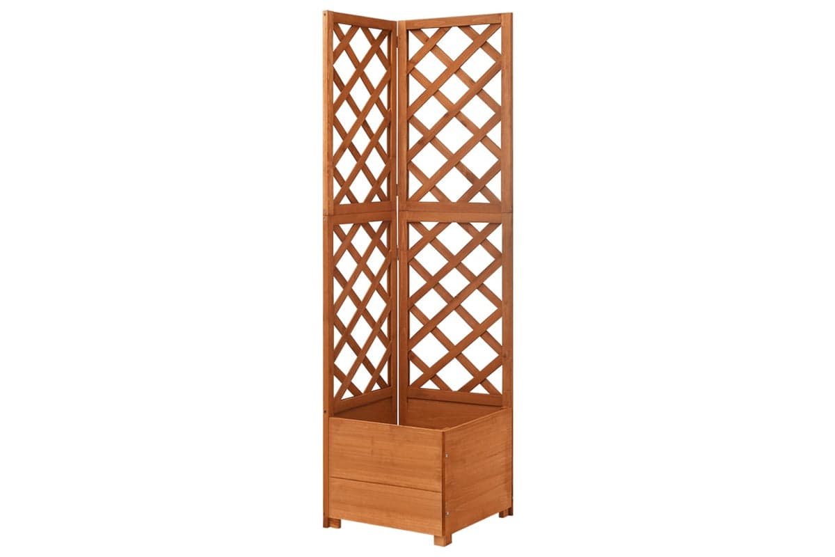 vidaXL 316411 Corner Trellis Planter 40x40x150cm Solid Fir Wood