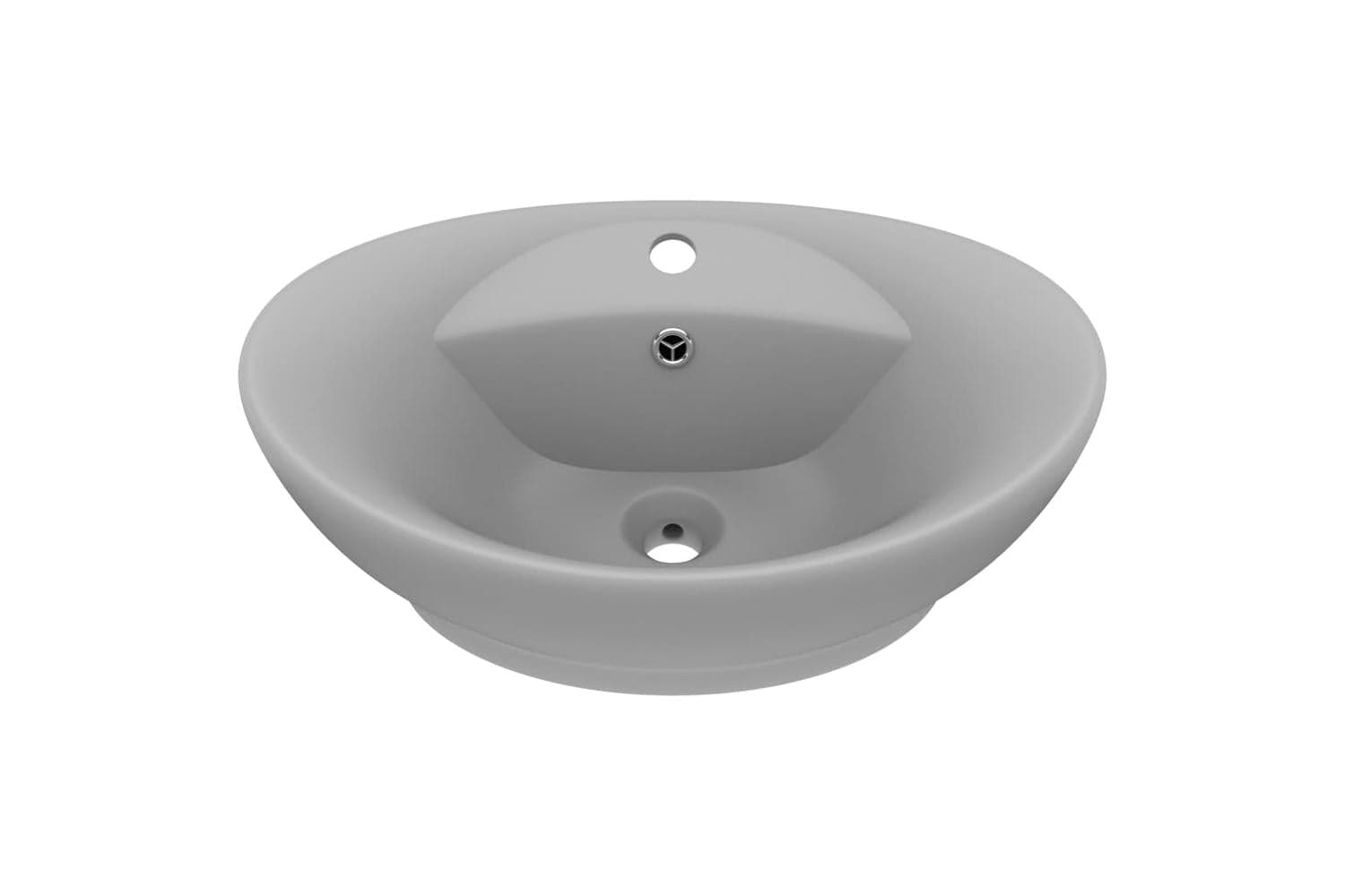vidaXL 146938 Luxury Basin Overflow Oval Matt Light Grey 58.5x39cm Ceramic