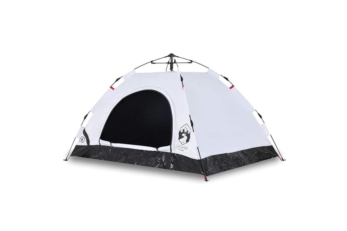 Vidaxl Camping Tent 3-person White Blackout Fabric Quick Release