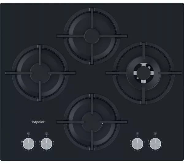 HOTPOINT Flame Control HGS 62S/BK 60 cm Gas Hob - Black