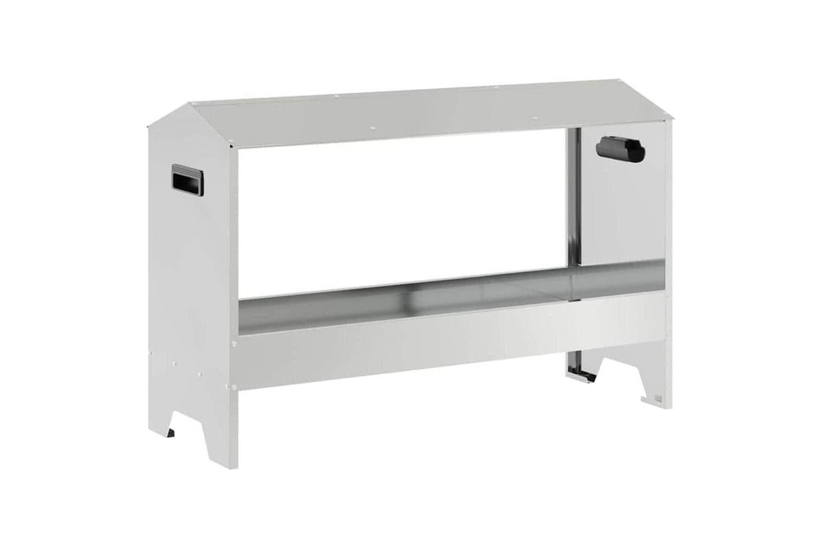 Vidaxl Chicken Feeding Trough Silver 81 X 32 X 535 Cm