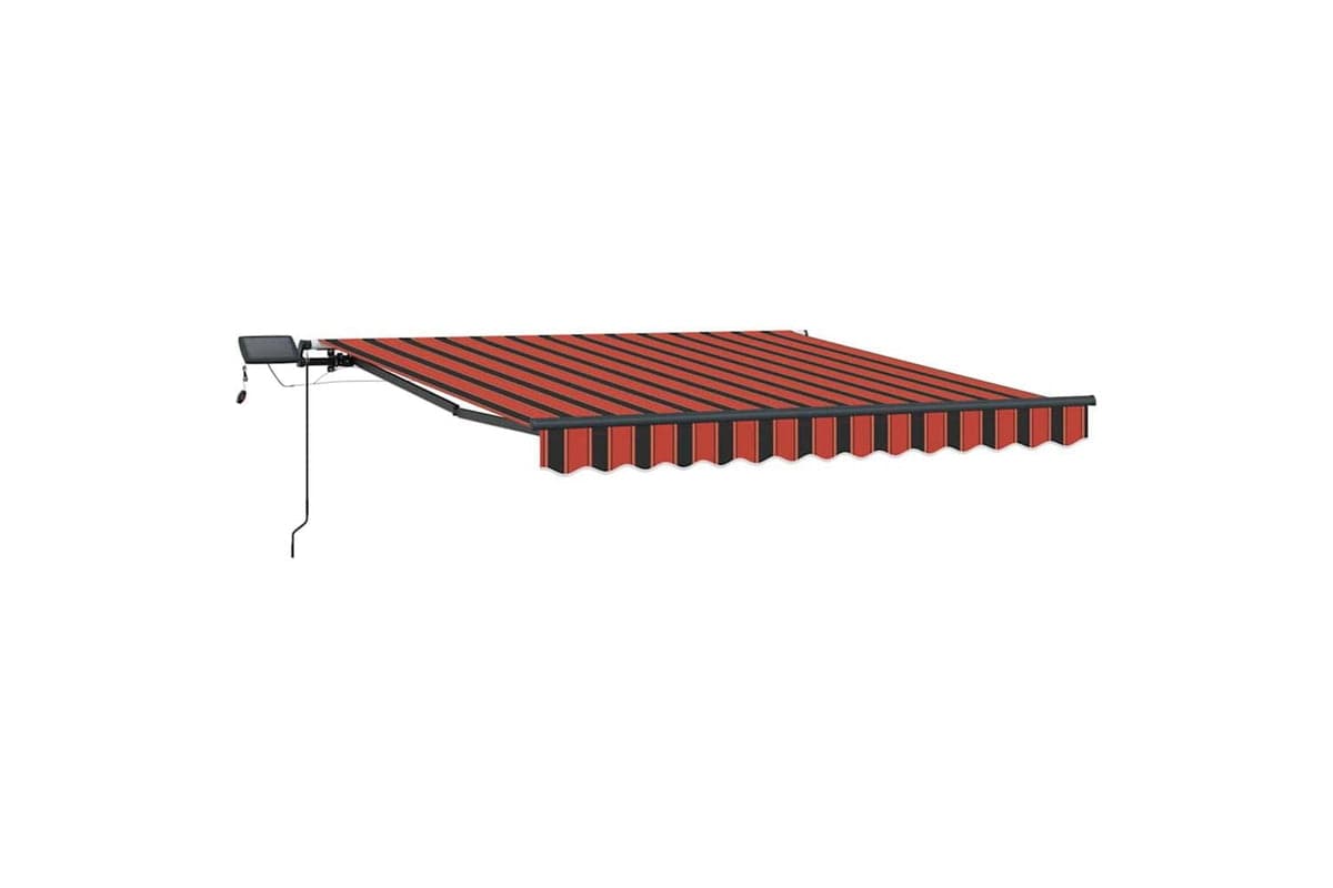 Vidaxl Retractable Awning Manual Orange And Brown 300 X 250 Cm Fabric