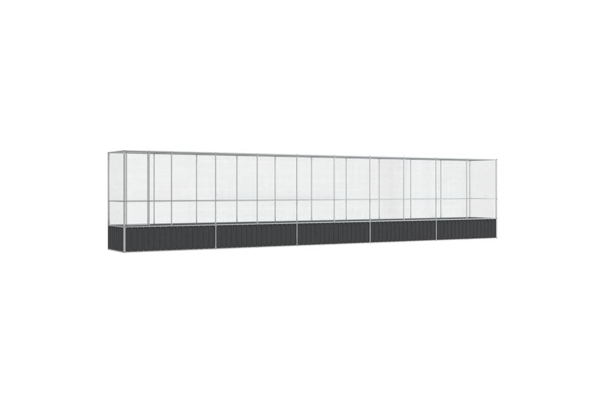 Vidaxl Aviary With Extension Silver 10425x107x212 Cm Steel