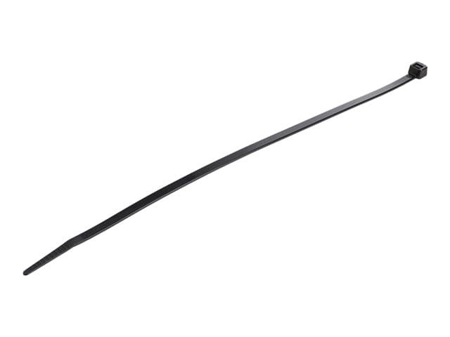 STARTECH.COM - Startech 10"(25cm) Cable Ties, 1/8"(4mm) wide, 2-5/8"(68mm) Bundle Diameter, 50lb(22kg) Tensile Strength, Nylon Self Locking Zip Ties w/ Curved Tip, 94V-2/UL Listed, 100 Pack, Black - Nylon 66 Plastic - TAA (CBMZT10B) - cable tie - TAA Compliant