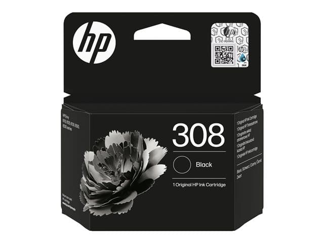 HP - 308 - Black - original - blister - ink cartridge - for ENVY 6110e, 6120e, 6122e, 6130e, 6132e, 6520e, 6530e, 6532e