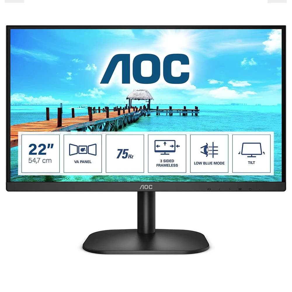 AOC B2 Series 21.5" Full HD LCD Monitor - Black | 22B2H