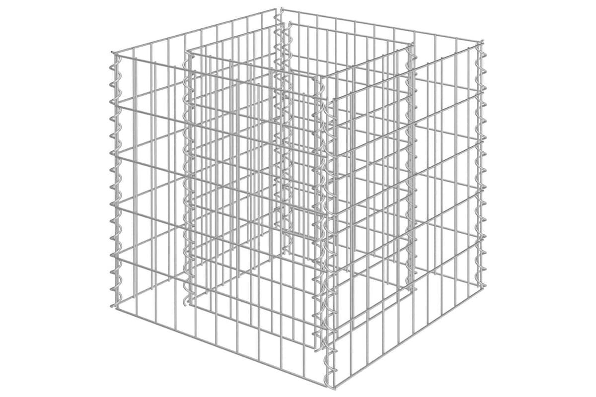 vidaXL 143570 Gabion Raised Bed Galvanised Steel 50x50x50cm