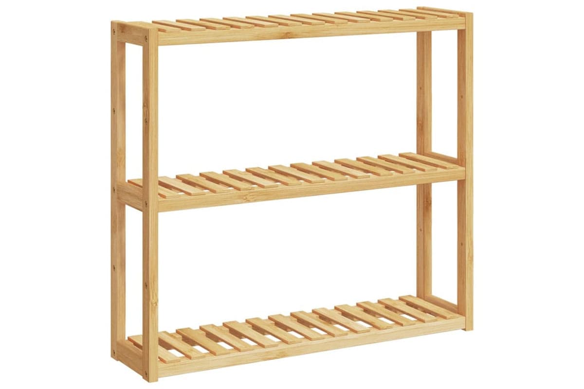 Bathroom Shelf 3-tier Wall-mounted 60x15x54 Cm Bamboo