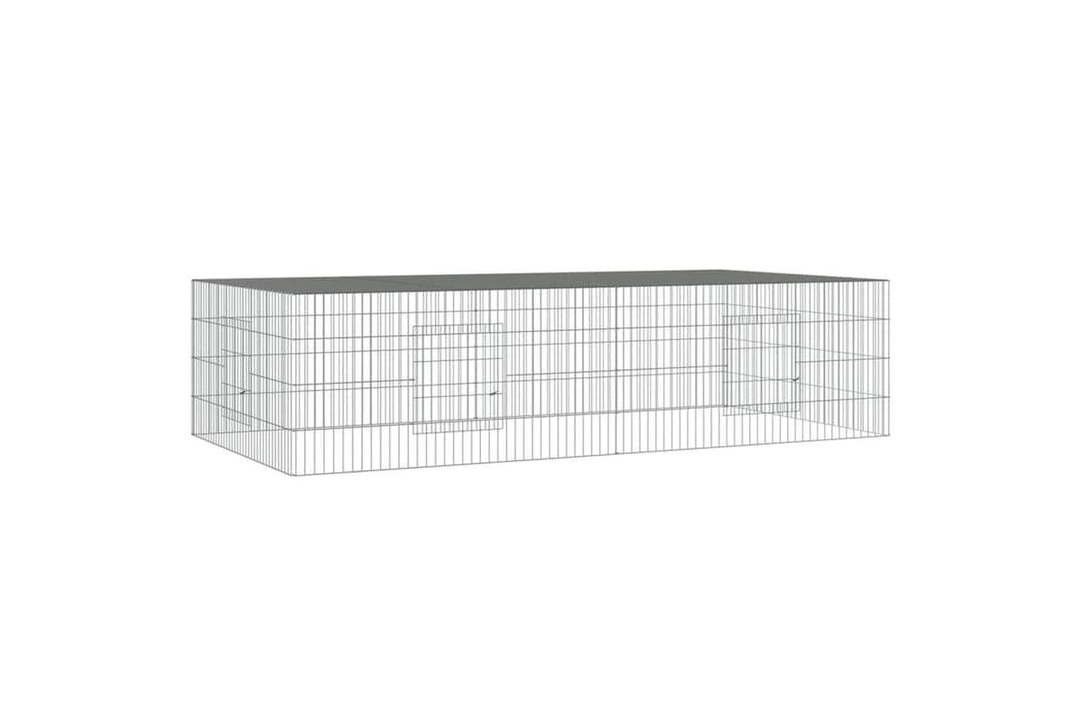 vidaXL 171563 2-panel Rabbit Cage 220x110x55cm Galvanised Iron