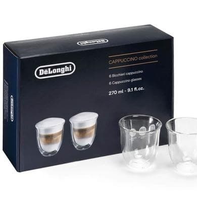 Box Opened Delonghi DLSC301 Set of 6 Capuccino Glasses