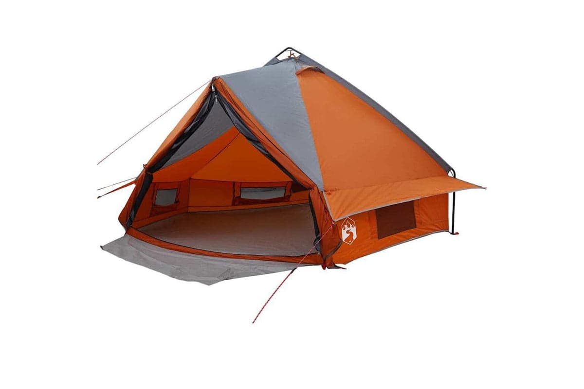 Vidaxl Teepee Tent With Roof Grey And Orange 431 X 366 X 185 Cm