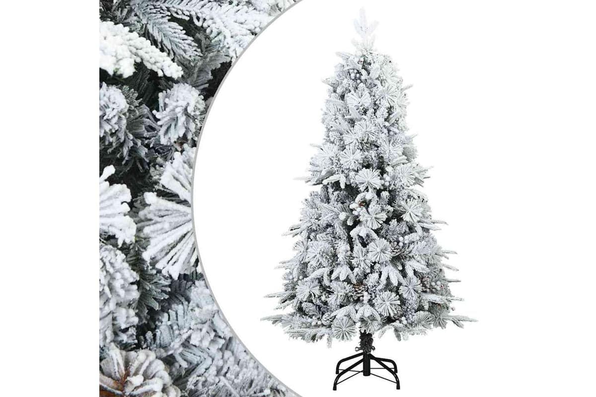 Vidaxl Artificial Hinged Christmas Tree Snow Flocked White 120 Cm