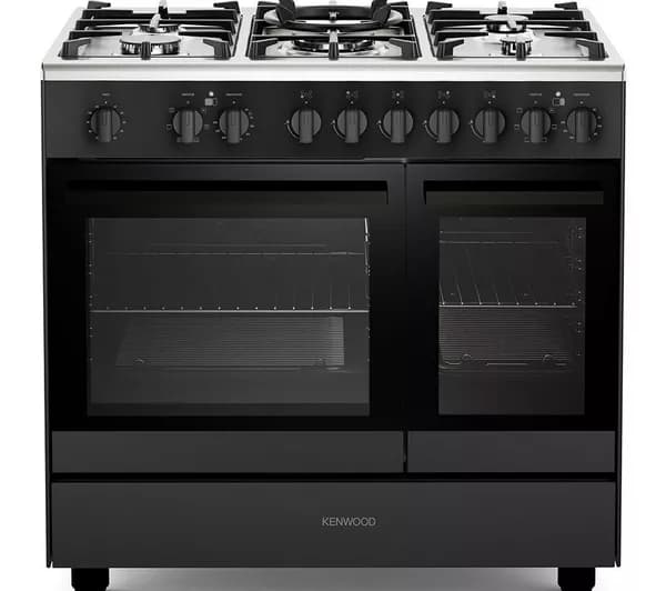 KENWOOD CK600DF 90 cm Dual Fuel Range Cooker – Matt Black & Chrome