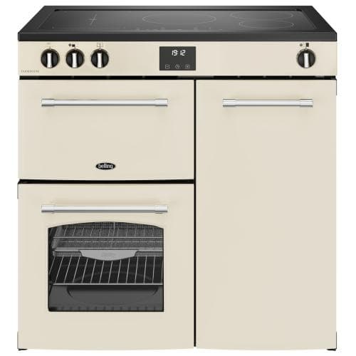 BELLING            90CM FARMHOUSE ELECTRIC RANGE COOKER WITH 5 ZONE CERAMIC HOB - CREAM