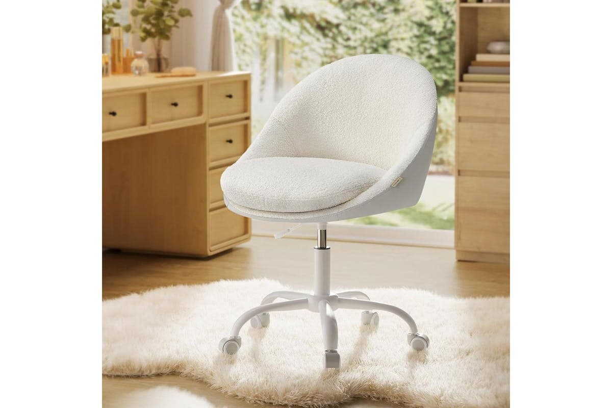 Office Chair | Velvet | Cappuccino Beige-cloud White | Adjustable Height