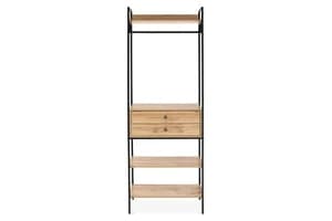 Zion Open Wardrobe | 2 Drawer Robe | Oak Effect