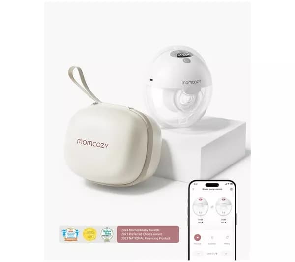 MOMCOZY M5 Smart Wearable Single Electric Breast Pump - Grey