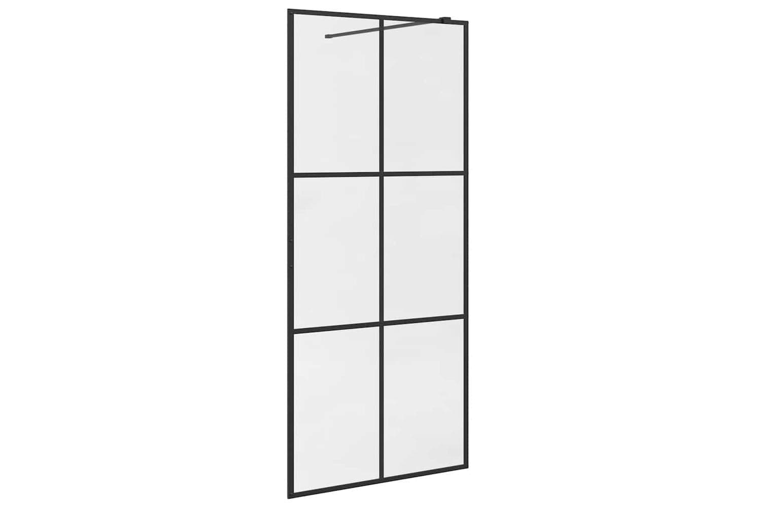 vidaXL 151024 Walk-in Shower Wall With Clear Esg Glass 90x195cm Black
