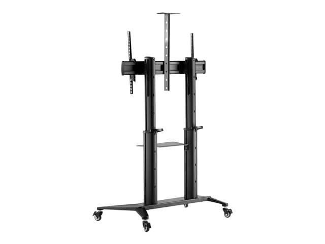 Manhattan TV & Monitor Mount, Trolley Stand, 1 screen, Screen Sizes: 70-120", Black, VESA 200x200 to 1000x600mm, Max 140kg, Height adjustable 1250 to
