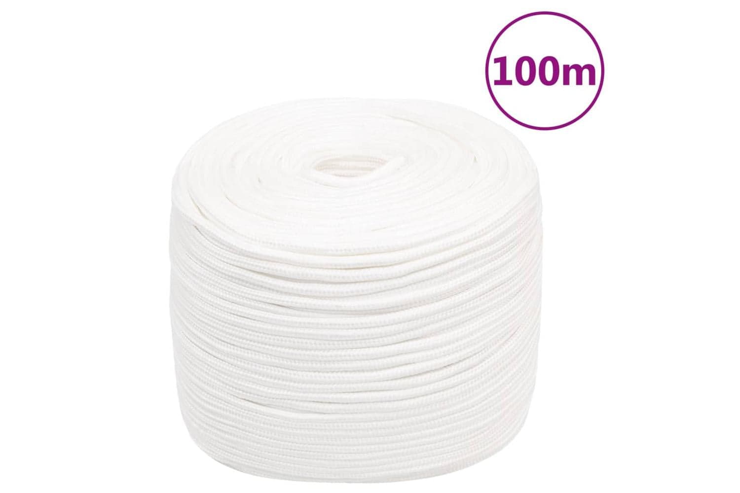 vidaXL 152556 Boat Rope Full White 8mm 100 M Polypropylene