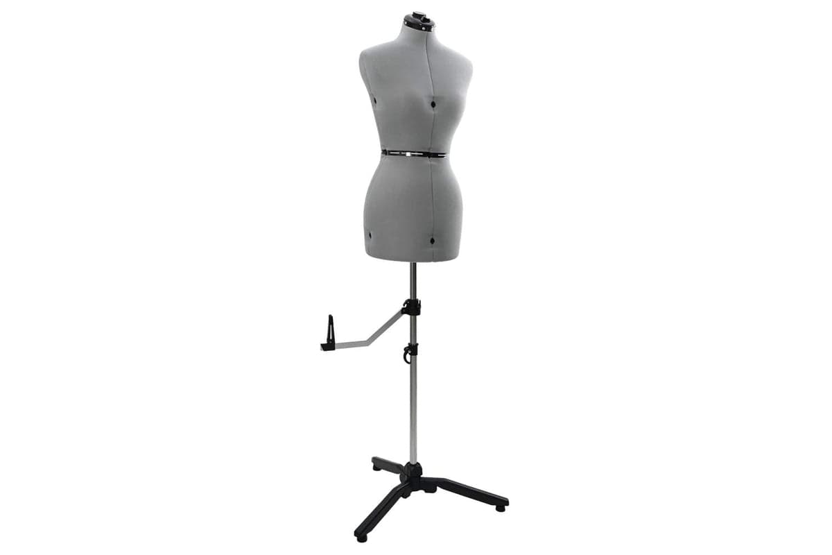 Vidaxl Adjustable Dress Form Female Height Adjustable Grey S Velvet