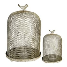 Vintage Bell Jar Candleholder Two-Piece Set