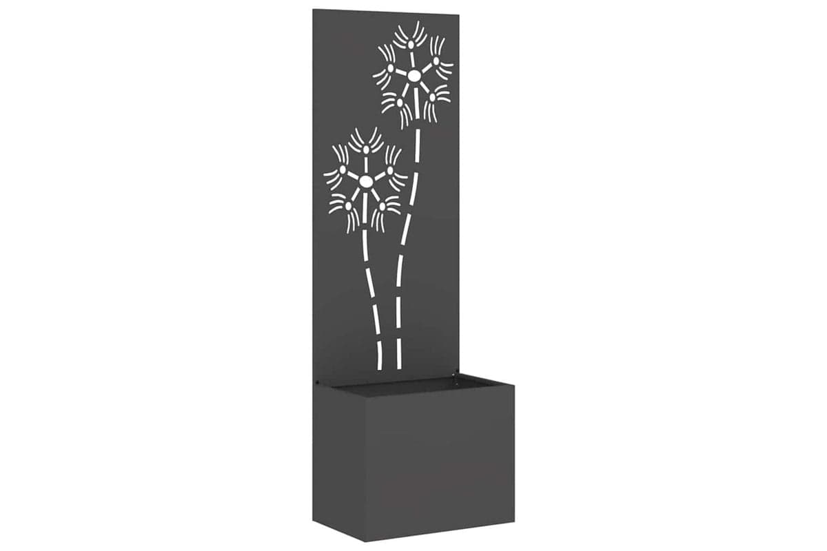 Garden Privacy Screen Black 50 X 140 Cm Cold-rolled Steel