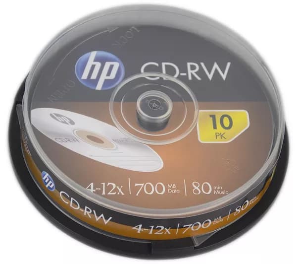 HP 12x Speed CD-RW Blank CDs - Pack of 10