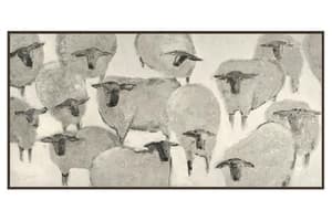 Ksenia Sizaya | Flock Framed Canvas | Natural/Taupe | 150 x 76 cm