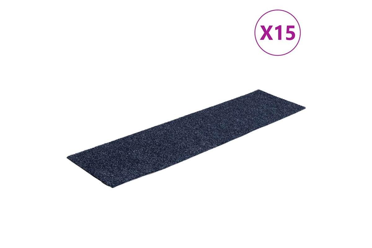 vidaXL 326929 Self-adhesive Stair Mats Rectangular 15 Pcs 76x20cm Grey Blue
