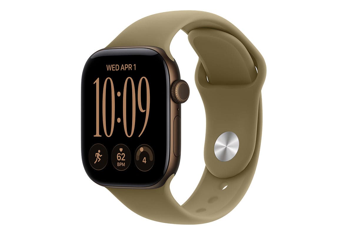 Apple Watch Series 12 | GPS + Cellular | 42mm | Dark Bronze Aluminium | Olive Sport Band | M/L