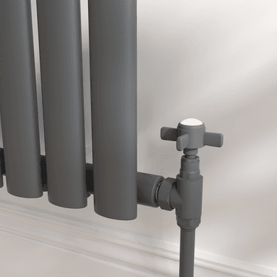 Maesta Anthracite Gray Traditional Manual Angled Radiator Valves (pair)