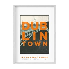 Dublin Town Ha'Penny Bridge Small Framed Print