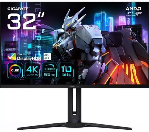 GIGABYTE AORUS FO32U 4K Ultra HD 31.5" QD-OLED Gaming Monitor - Black