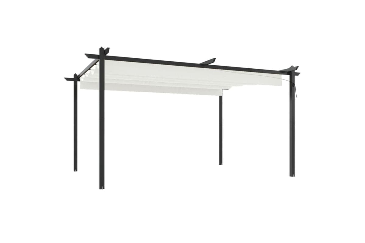 Vidaxl 318537 Garden Gazebo With Retractable Roof 4x3 M Cream
