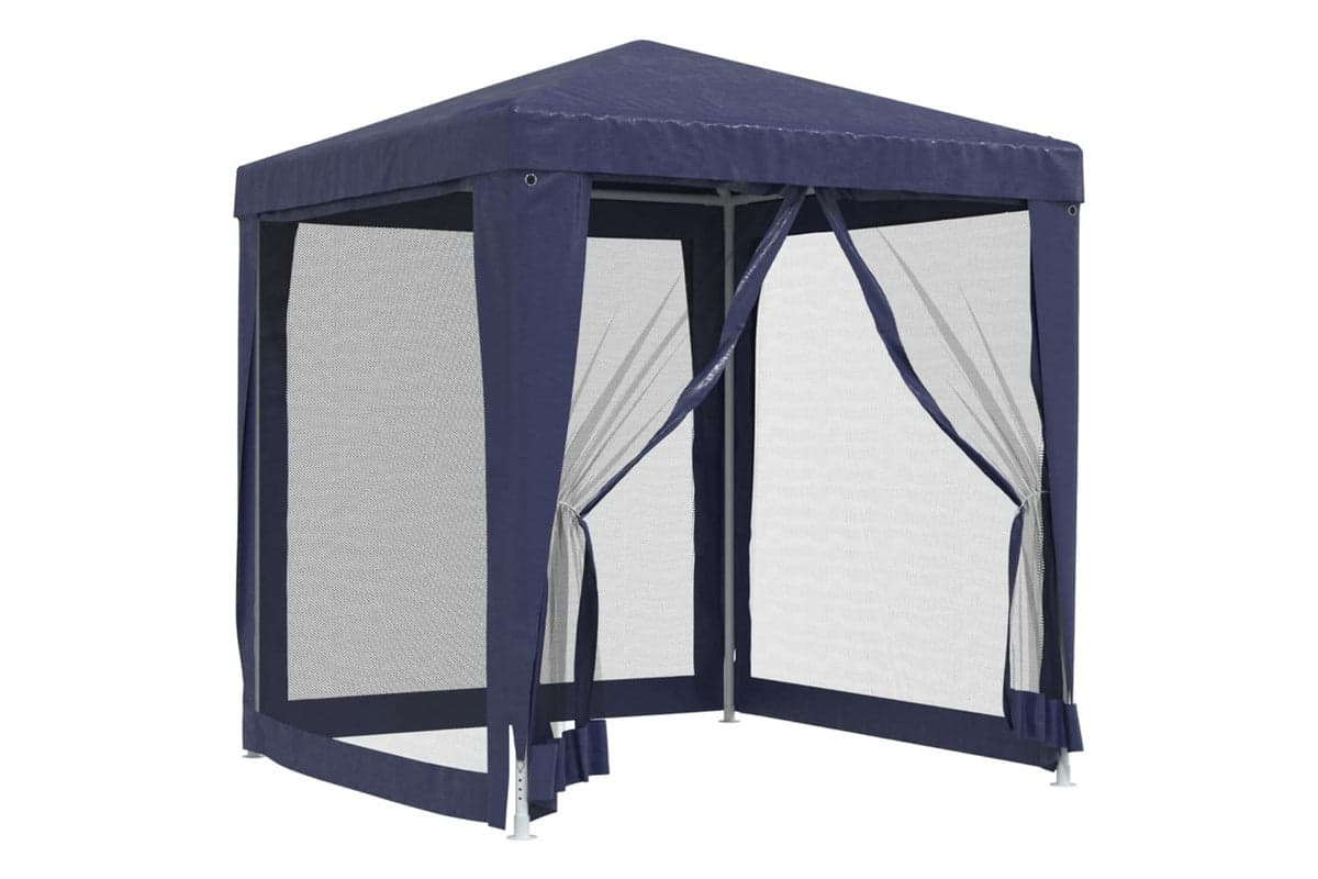 Vidaxl 319217 Party Tent With 4 Mesh Sidewalls Blue 2x2 M Hdpe