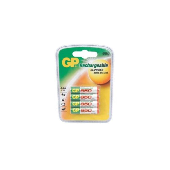 GP 656158, Ekopower Nimh Rechargeable Batteries, AAA, 650MH, 4 Pack