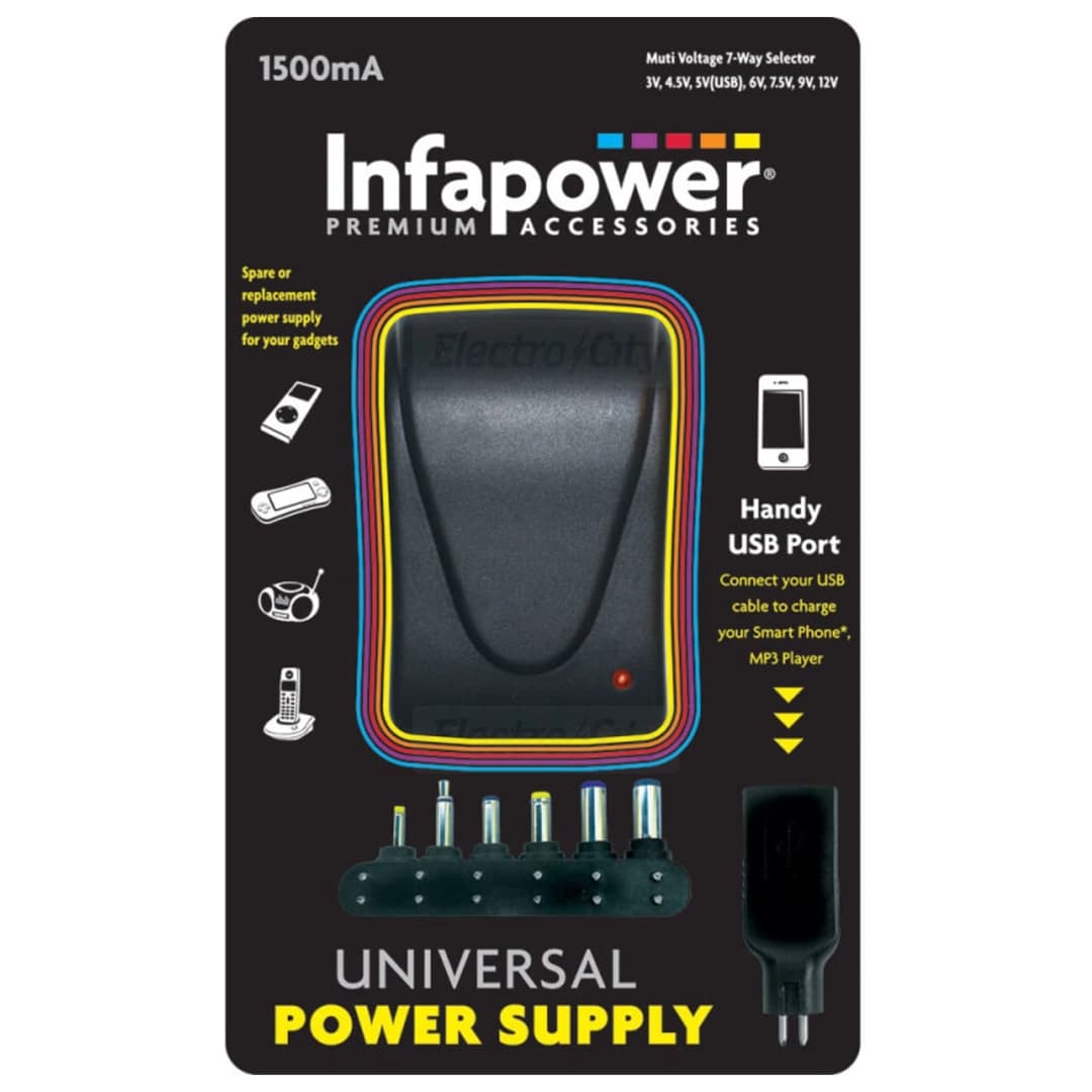 Infapower 7-Way Universal Power Supply