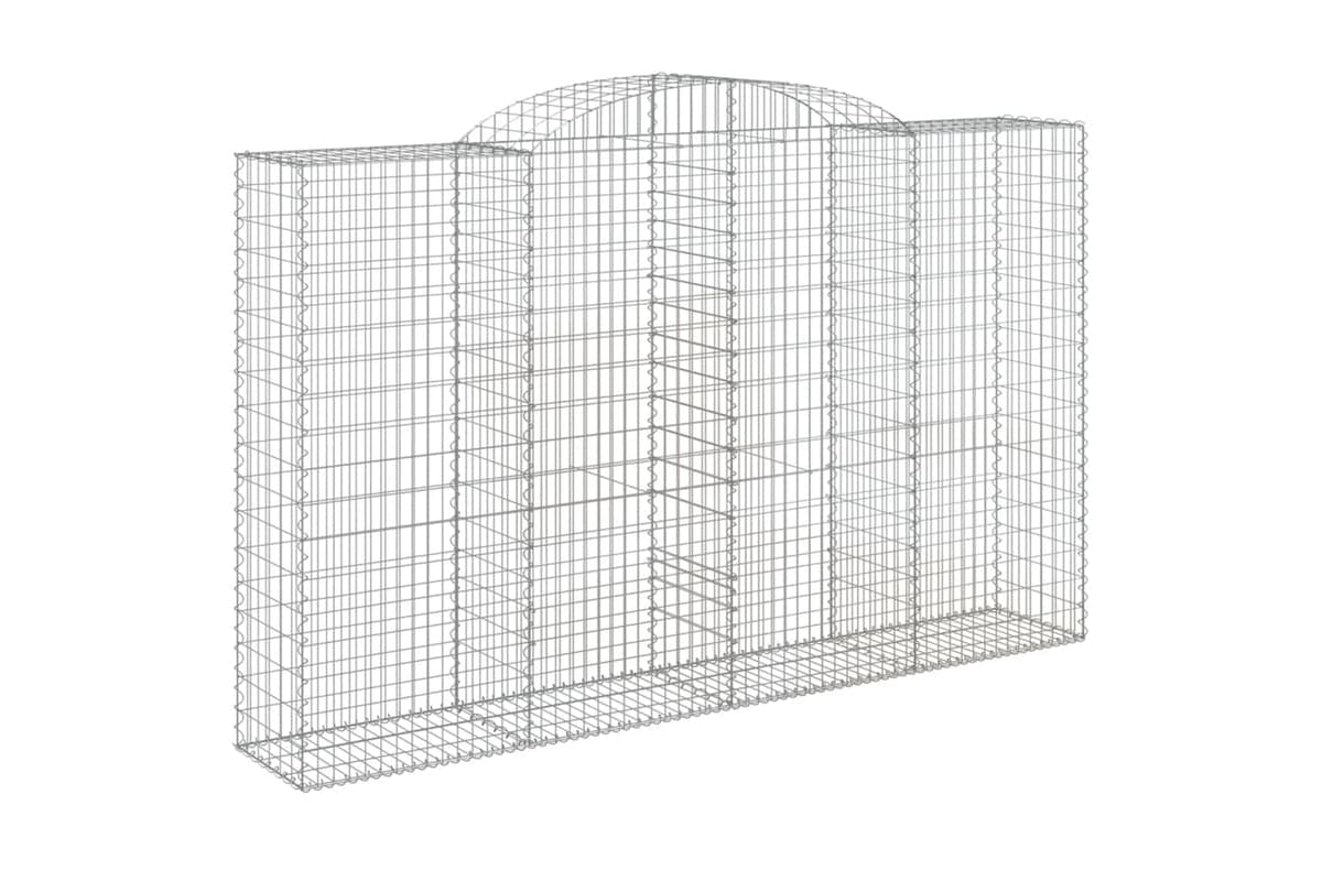 vidaXL 153519 Arched Gabion Basket 300x50x180/200cm Galvanised Iron